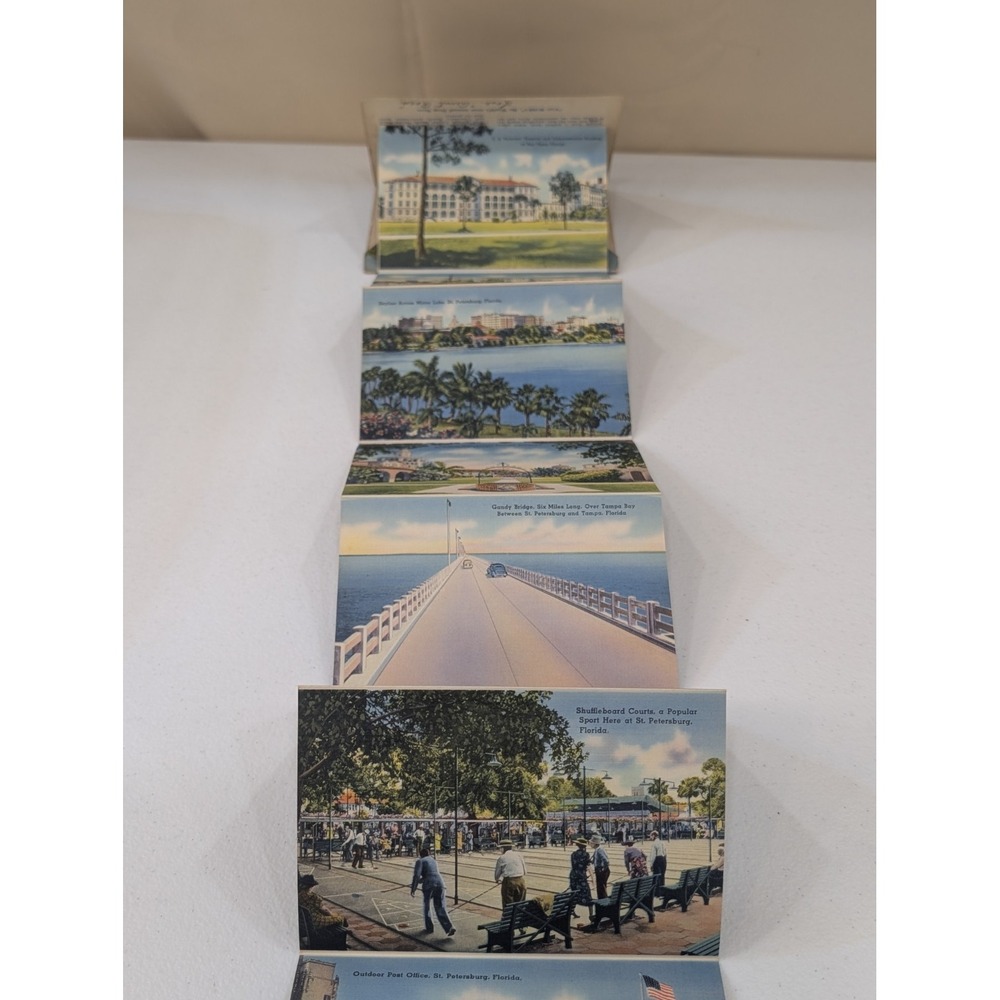 Vintage St. Petersburg FL‎ Postcard Folder – "Sunshine City" Million Dollar Pier - Picture 3 of 4
